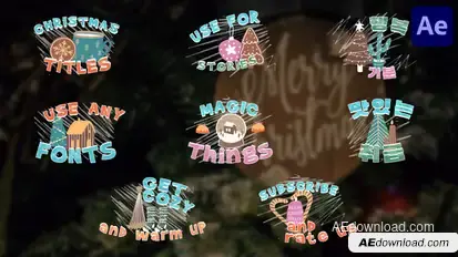 Christmas Cartoon Titles for After Effects Titles template preview