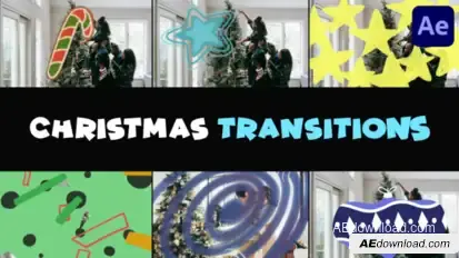 Christmas Cartoon Transitions | After Effects Elements template preview