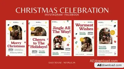 Christmas Celebration Instagram Stories Openers template preview
