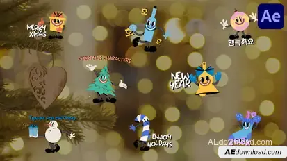 Christmas Characters Titles for After Effects Titles template preview