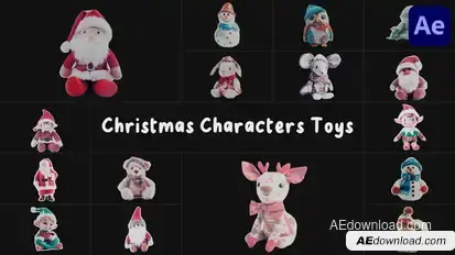 Christmas Characters Toys for After Effects Elements template preview