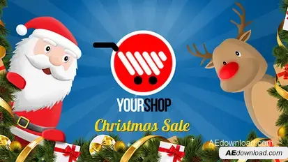 Christmas Commercial with Santa & Reindeer Product Promo template preview