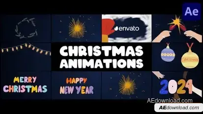 Christmas Decorations And Greetings Animations | After Effects Openers template preview