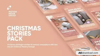 Videohive Christmas Factory Stories Titles template preview