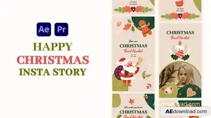 Videohive Christmas Food Market Instagram Story Openers template preview