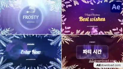 Christmas Frames Typography for After Effects Titles template preview