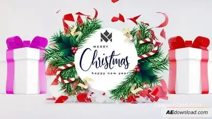 Christmas Gift Box Reveal Logo Stings template preview