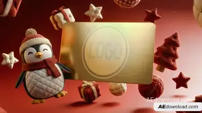 Christmas Gift Logo Opener Video Displays template preview