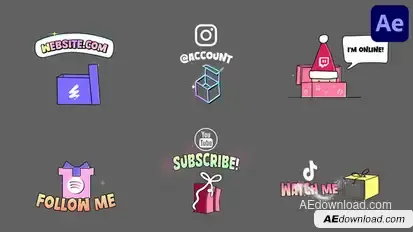 Christmas Giftbox Social Media Lower Thirds | After Effects Elements template preview