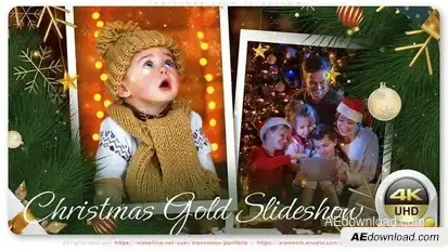 Christmas Gold Slideshow Openers template preview