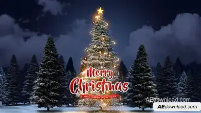 Christmas Greeting Deer Jump In The Forest Openers template preview
