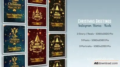 Christmas Greetings - Instagram Stories Openers template preview