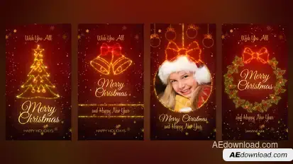 Christmas Greetings Instagram Stories Openers template preview