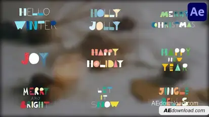 Christmas Greetings Phrases | After Effects Elements template preview