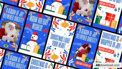 Christmas Greetings Social Media PACK After Effect Video Displays template preview