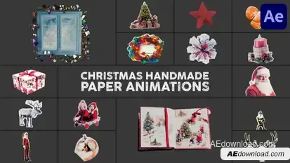 Christmas Handmade Paper Animations | After Effects Elements template preview