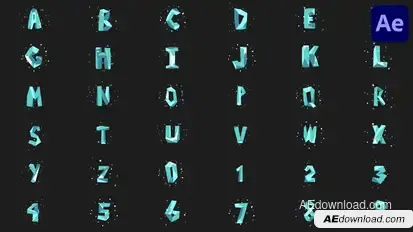 Christmas Ice Font Alphabet | After Effects Elements template preview