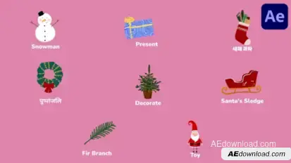Christmas Icons And Titles for After Effects Titles template preview
