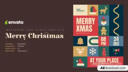 Christmas Instagram Post Portrait – Creative After Effects Video Template Product Promo template preview