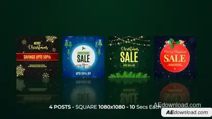 Christmas Sale Instagram Posts Openers template preview