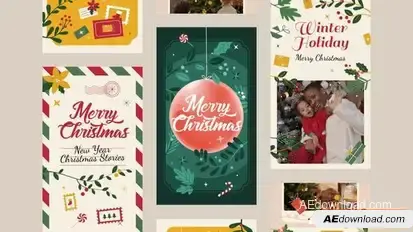 Christmas Instagram Stories Openers template preview