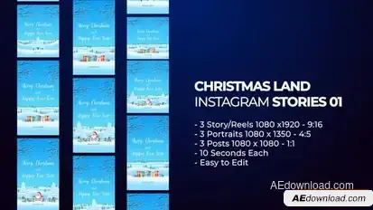 Christmas Instagram Stories Christmas Land 01 Openers template preview