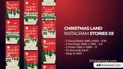 Christmas Instagram Stories Christmas Land 03 Openers template preview