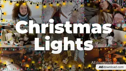 Christmas Lights Garland Overlays Elements template preview