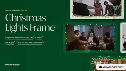 Christmas Lights Video Frame Template Elements template preview