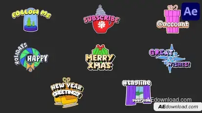 Christmas Logo Badges for After Effects Logo Stings template preview