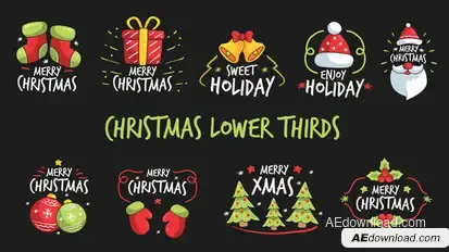Christmas Lower Thirds Titles template preview