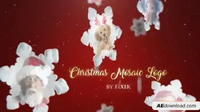 Christmas Mosaic Logo | After Effects Openers template preview