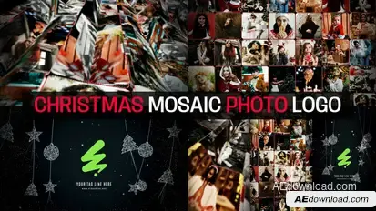 Christmas Mosaic Photo Logo Openers template preview