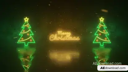 Christmas Neon Lights Wishes Openers template preview