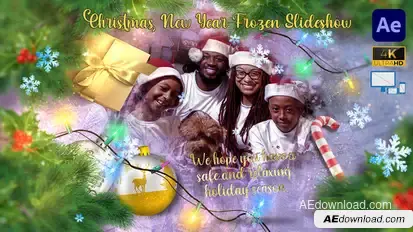 Christmas New Year Frozen Slideshow Video Displays template preview
