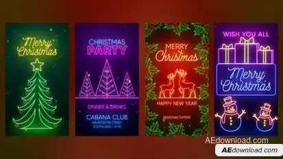 Christmas Party Instagram Stories Openers template preview