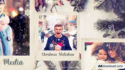 Christmas Photo Frame // Parallax Slideshow Openers template preview