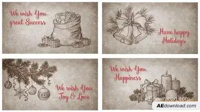 Christmas Retro Greeting Cards Openers template preview