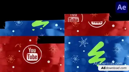 Christmas Ribbon Logo for After Effects Logo Stings template preview
