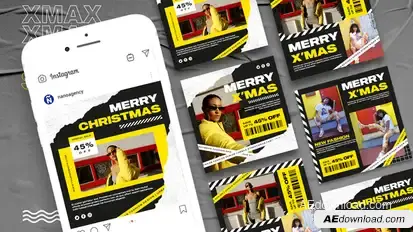 Christmas Sale Instagram Stories Video Displays template preview