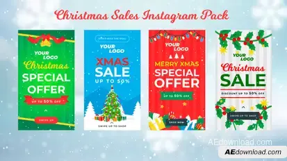 Christmas Sales Instagram Story Pack 1 Openers template preview