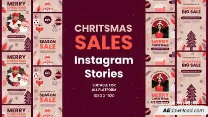 Videohive Christmas Season Sale Instagram Stories Openers template preview
