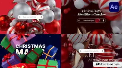 Christmas Shopping Search Bars – 3D Holiday Promo Pack Openers template preview