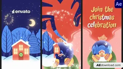 Christmas Snow Globe for After Effects Openers template preview