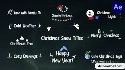 Christmas Snow Titles for After Effects Titles template preview