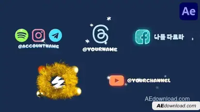 Christmas Social Media Lower Thirds Stop Motion for After Effects Elements template preview