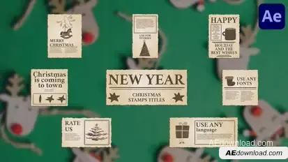 Christmas Stamps Titles for After Effects Titles template preview