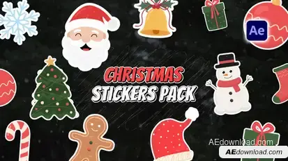 Christmas Stickers Pack Elements template preview