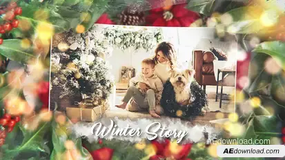 Christmas Story Winter Slideshow Video Displays template preview