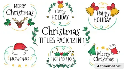 Christmas Titles Pack 12 in 1 Titles template preview